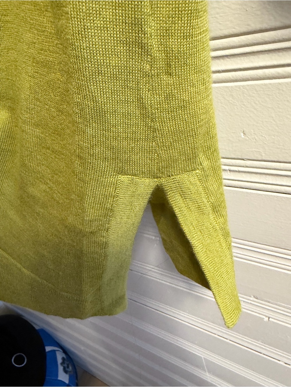 J. Jill 100% Merino Wool Tunic Sweater Small Green Hi Low Side Slit Knit - Picture 5 of 11